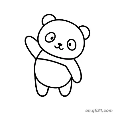 Free printable Minimalist Cartoon Panda Waving Hello Coloring Page coloring page