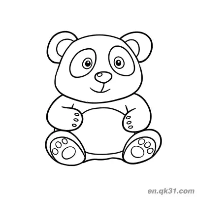 Free printable Realistic Style Panda Sitting Gently Coloring Page coloring page