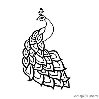 Free printable Artistic Line Art Peacock Coloring Page coloring page