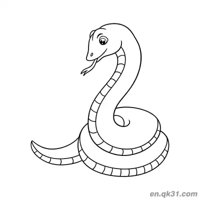 Free printable Cartoon Snake Coiled and Sticking Out Tongue on Rock Coloring Page coloring page