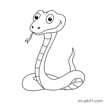 Free printable Cartoon Snake Smiling with Tongue Out Coloring Page coloring page