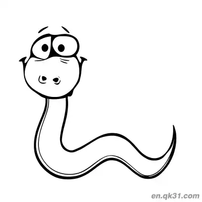 Free printable Cartoon Snake with a Curious Expression Coloring Page coloring page