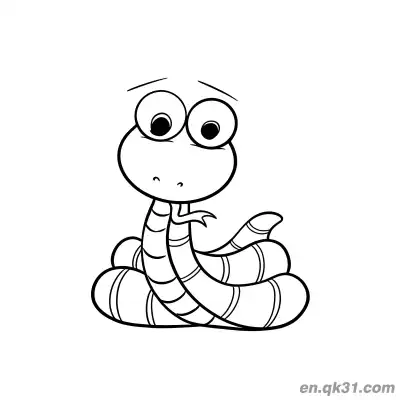 Free printable Cartoon Snake with a Worried Expression Coloring Page coloring page