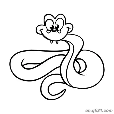 Free printable Cartoon Snake with Multiple Coils Coloring Page coloring page