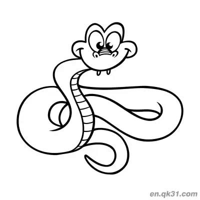 Free printable Cartoon Snake with Multiple Tight Coils Coloring Page coloring page