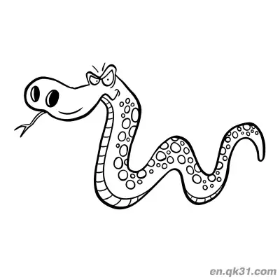 Free printable Cartoon Snake with Spots and a Menacing Expression Coloring Page coloring page