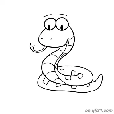 Free printable Cartoon Snake with Square-Shaped Markings Coloring Page coloring page