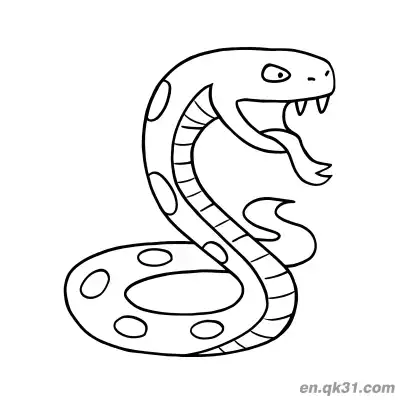 Free printable Fierce Cartoon Snake with Spots Coloring Page coloring page