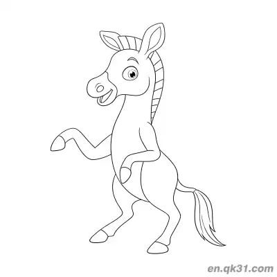 Free printable Cartoon Zebra Standing Without Stripes Coloring Page coloring page