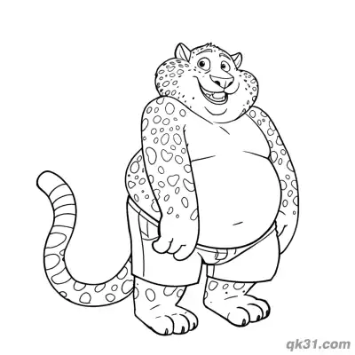 Free printable Clawhauser Standing Pose Character Study Coloring Page coloring page