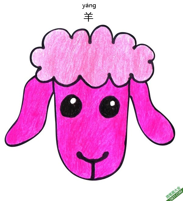 如何给孩子画羊脸Sheep Face|简笔画|素描|涂鸦|涂颜色