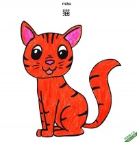 怎样教孩子们一步步画一只卡通猫Cartoon Cat|简笔画|素描|涂鸦|涂颜色