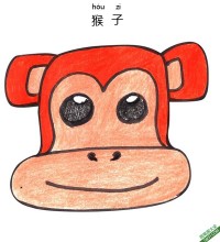 怎样教孩子画猴脸Monkey Face|简笔画|素描|涂鸦|涂颜色